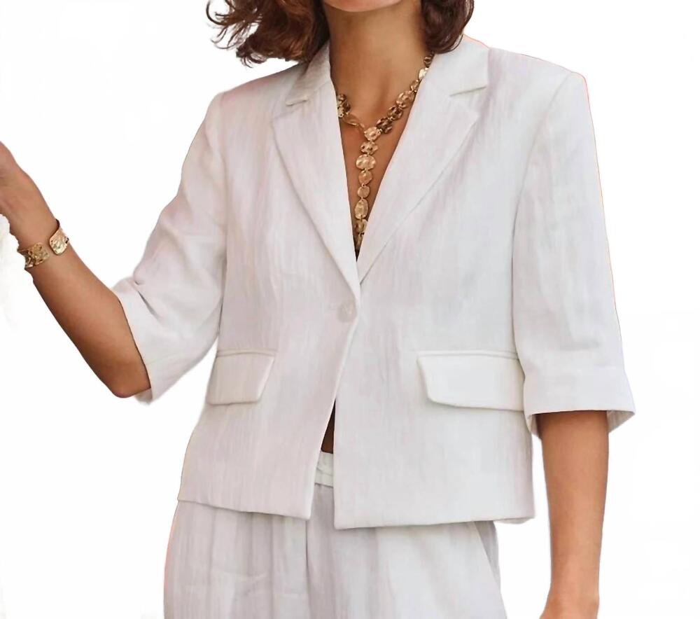 NEW ESQUALO crushed cropped jacket in white